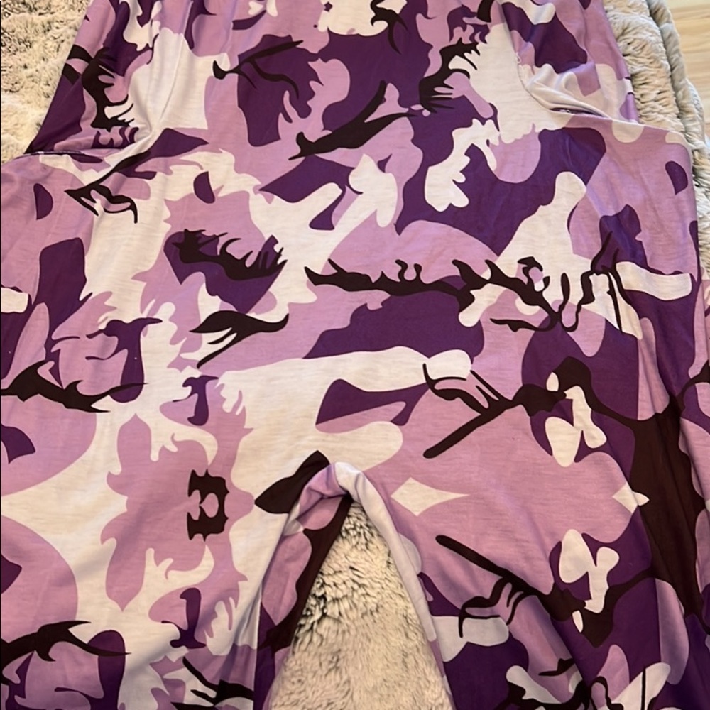 New 2XL Jumpsuit Sleeveless V Neck Razorback Purple - Picture 5 of 7